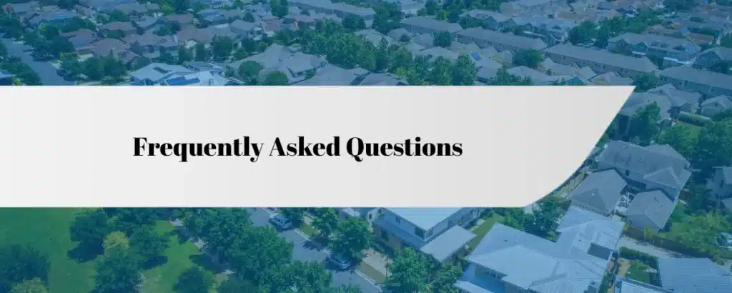 Aerial view of suburban neighborhood.